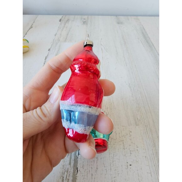 antique Eskimo Santa glass ornament West Germany Xmas tree set - Picture 5 of 12